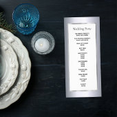 Silver metaliale elegante glam Hochzeitsprogramm Werbekarte