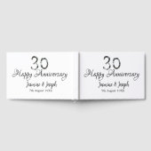 Silver Metallic 30. Happy Jubiläum Name hinzufügen Gästebuch (Voll)