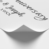 Silver Metallic 30. Happy Jubiläum Name hinzufügen Geschenkpapier (Ecke)