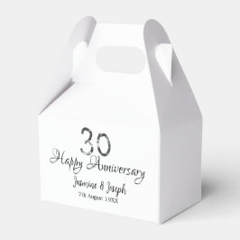 Silver Metallic 30. Happy Jubiläum Name hinzufügen Geschenkschachtel