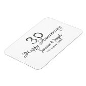 Silver Metallic 30. Happy Jubiläum Name hinzufügen Magnet (Linke Seite)