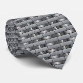 Silver Metallic Band Neck Tie Krawatte (Gerollt)