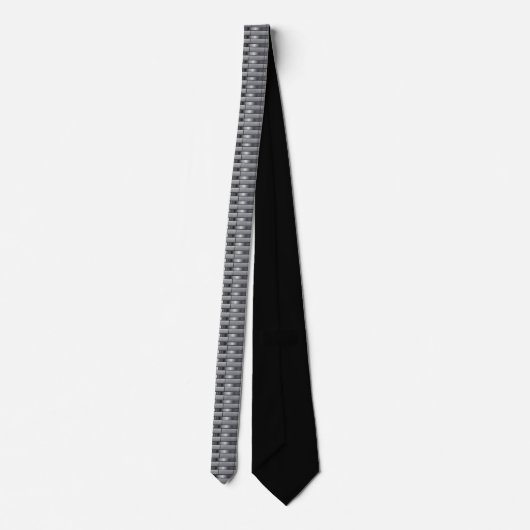 Silver Metallic Band Neck Tie Krawatte (Rückseite)