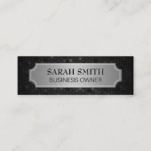 Silver Metallic Banner | Geometric Futuristic Mini Visitenkarte (Vorderseite)