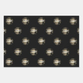 Silver Metallic Basketball Ball Kids Name Birthday Geschenkpapier Set (Vorderseite)