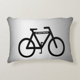 Silver Metallic Bicycle Accent Pillow Zierkissen