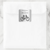 Silver Metallic Bicycle Buchzeichen Quadratischer Aufkleber (Tasche)