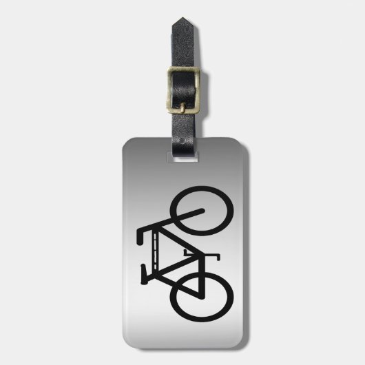 Silver Metallic Bicycle Gepäckanhänger (Vorderseite vertikal)