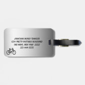 Silver Metallic Bicycle Gepäckanhänger (Rückseite horizontal)