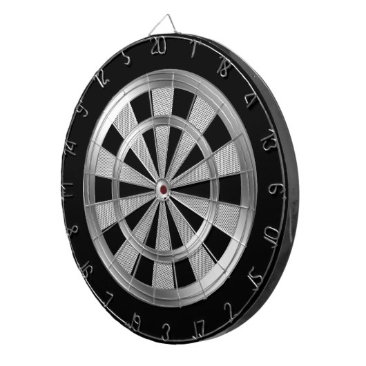 Silver Metallic & Black Dartscheibe (Vorderseite rechts)