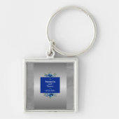 Silver Metallic Bloom Schlüsselanhänger (Vorne)