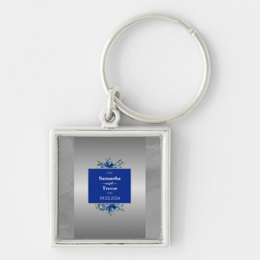 Silver Metallic Bloom Schlüsselanhänger (Vorne)