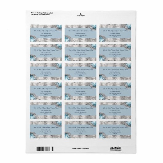 Silver Metallic Blue Diamond-Adresse Adressaufkleber (Vorne)