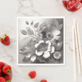 Silver Metallic Blume Paper Napkins Serviette (Beispiel)