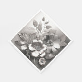 Silver Metallic Blume Paper Napkins Serviette (Ecke)