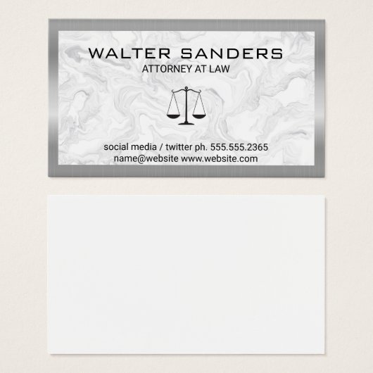 Silver Metallic Border | Marmorboden | Recht (Vorne & Hinten)