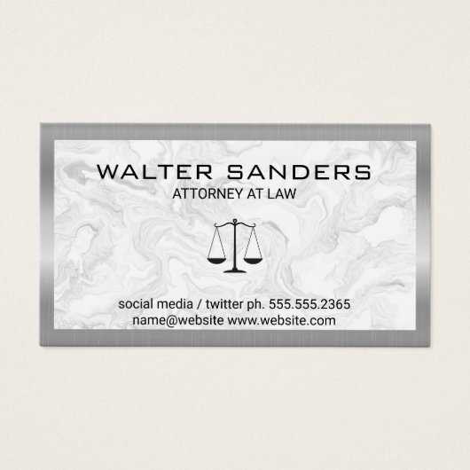 Silver Metallic Border | Marmorboden | Recht (Vorderseite)