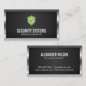 Silver Metallic Border Perforated Mesh Visitenkarte (Vorne/Hinten)