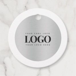 Silver Metallic Business Company Custom Logo Grau Geschenkanhänger