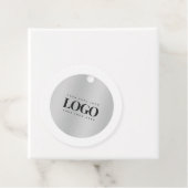 Silver Metallic Business Company Custom Logo Grau Geschenkanhänger (Beispiel)