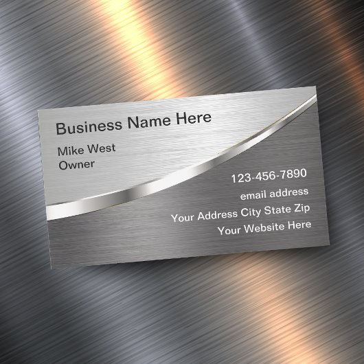 Silver Metallic Cool Business Cards Magnetische Visitenkarte