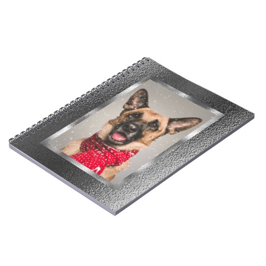 Silver Metallic Custom Foto Spiral Notebook Notizblock (Linke Seite)