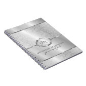 Silver Metallic Design Stainless Steel Look 2 Notizblock (Rechte Seite)