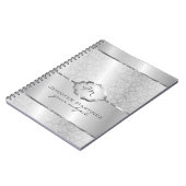 Silver Metallic Design Stainless Steel Look 2 Notizblock (Linke Seite)