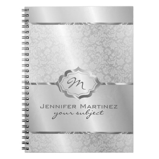 Silver Metallic Design Stainless Steel Look 2 Notizblock (Vorderseite)