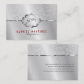 Silver Metallic Design & Stainless Steel Look Visitenkarte (Vorne/Hinten)