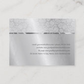 Silver Metallic Design & Stainless Steel Look Visitenkarte (Rückseite)