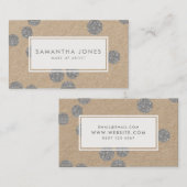 Silver Metallic Dots Classic Moderne bilden Künstl Visitenkarte (Vorne/Hinten)