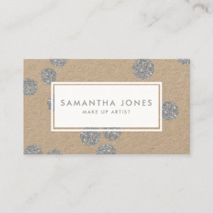 Silver Metallic Dots Classic Moderne bilden Künstl Visitenkarte