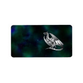 Silver Metallic Dragon Adressaufkleber (Vorne)