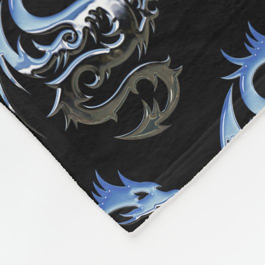 Silver Metallic Dragon Fleecedecke (Ecke)