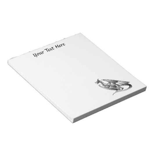 Silver Metallic Dragon Notizblock (angewinkelt)