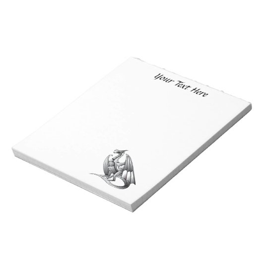 Silver Metallic Dragon Notizblock (Rotiert)
