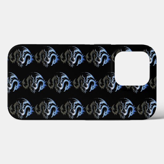 Silver Metallic Dragon Pattern Case-Mate iPhone Hülle (Rückseite (Horizontal))