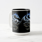 Silver Metallic Dragon Zweifarbige Tasse (Vorderseite Links)