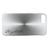 Silver Metallic Edelstahlaussehen Case-Mate iPhone Hülle (Rückseite (Horizontal))