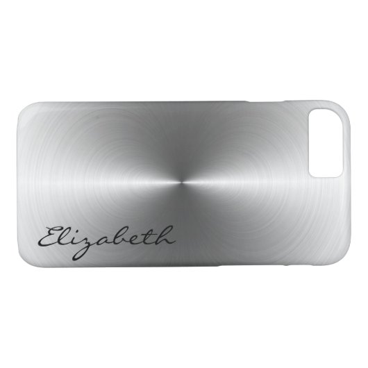 Silver Metallic Edelstahlaussehen Case-Mate iPhone Hülle (Rückseite (Horizontal))