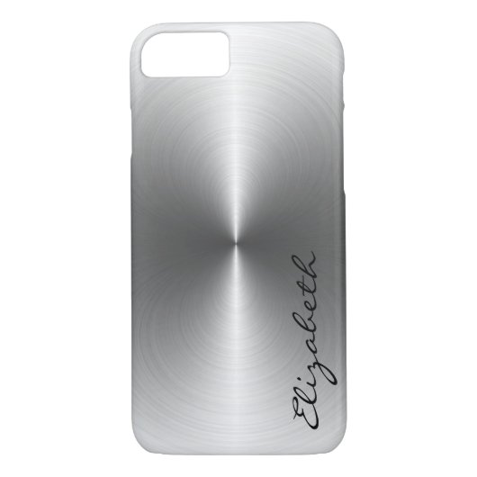 Silver Metallic Edelstahlaussehen Case-Mate iPhone Hülle (Rückseite)