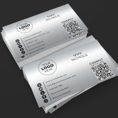 Silver Metallic Effect QR Code Verbindung mit uns Visitenkarte