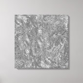 Silver Metallic Embossed Dragonflies Leinwanddruck (Vorderseite)