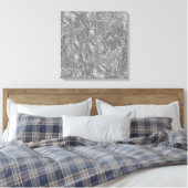 Silver Metallic Embossed Dragonflies Leinwanddruck (Insitu (Schlafzimmer))