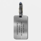 Silver Metallic Extravagant Monogram Gepäckanhänger (Rückseite vertikal)