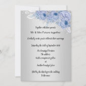 Silver Metallic floral Lilac Bouquet Wedding Einladung (Vorderseite)
