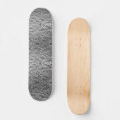 Silver Metallic Floral Skateboard (Vorderseite)