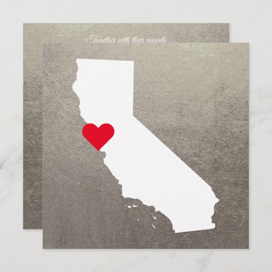 Silver Metallic Foil White Einladung (Vorne/Hinten)