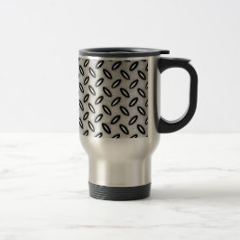 Silver Metallic Gemustert Travel Mug Reisebecher